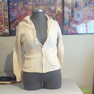 Old Navy Women's Cream Hooded Sweater